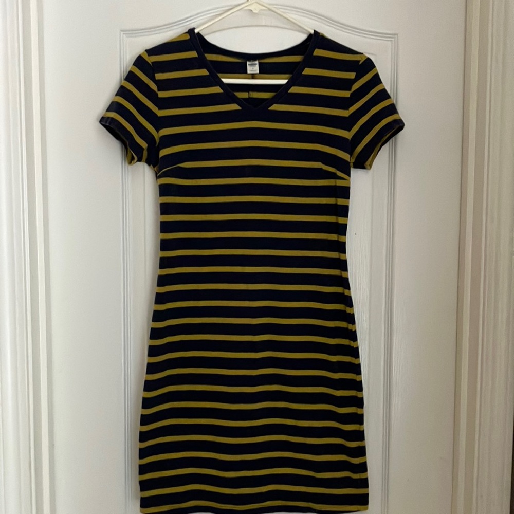 Blue and yellow stripe T-shirt dress old navy M